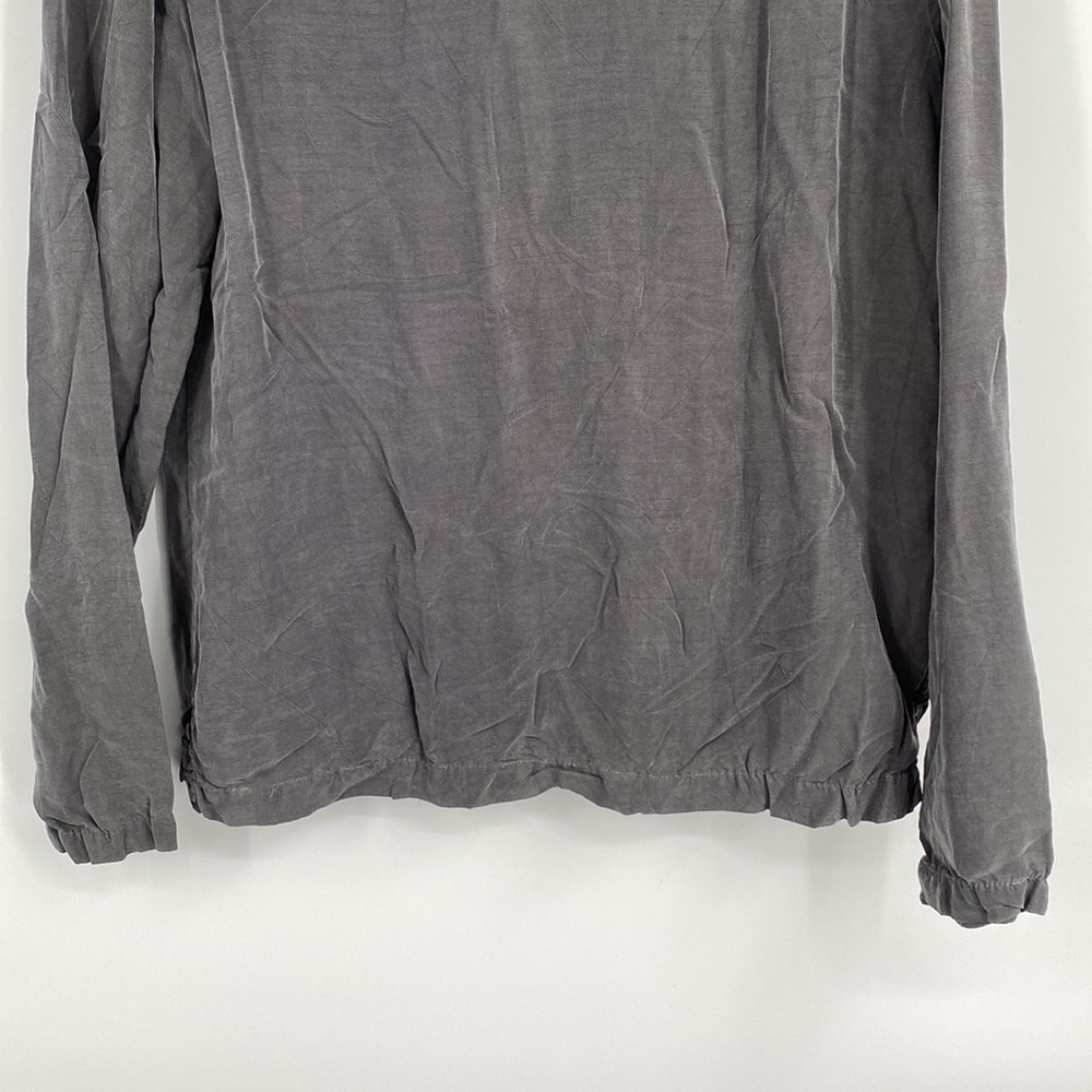 Vintage Cut Loose Light Grey 100% Bemberg Long Sleeve Shirt - Picture 9 of 11